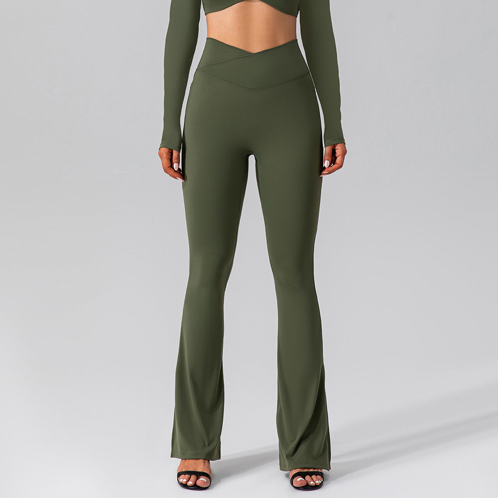 Pantalones de yoga elásticos de campana